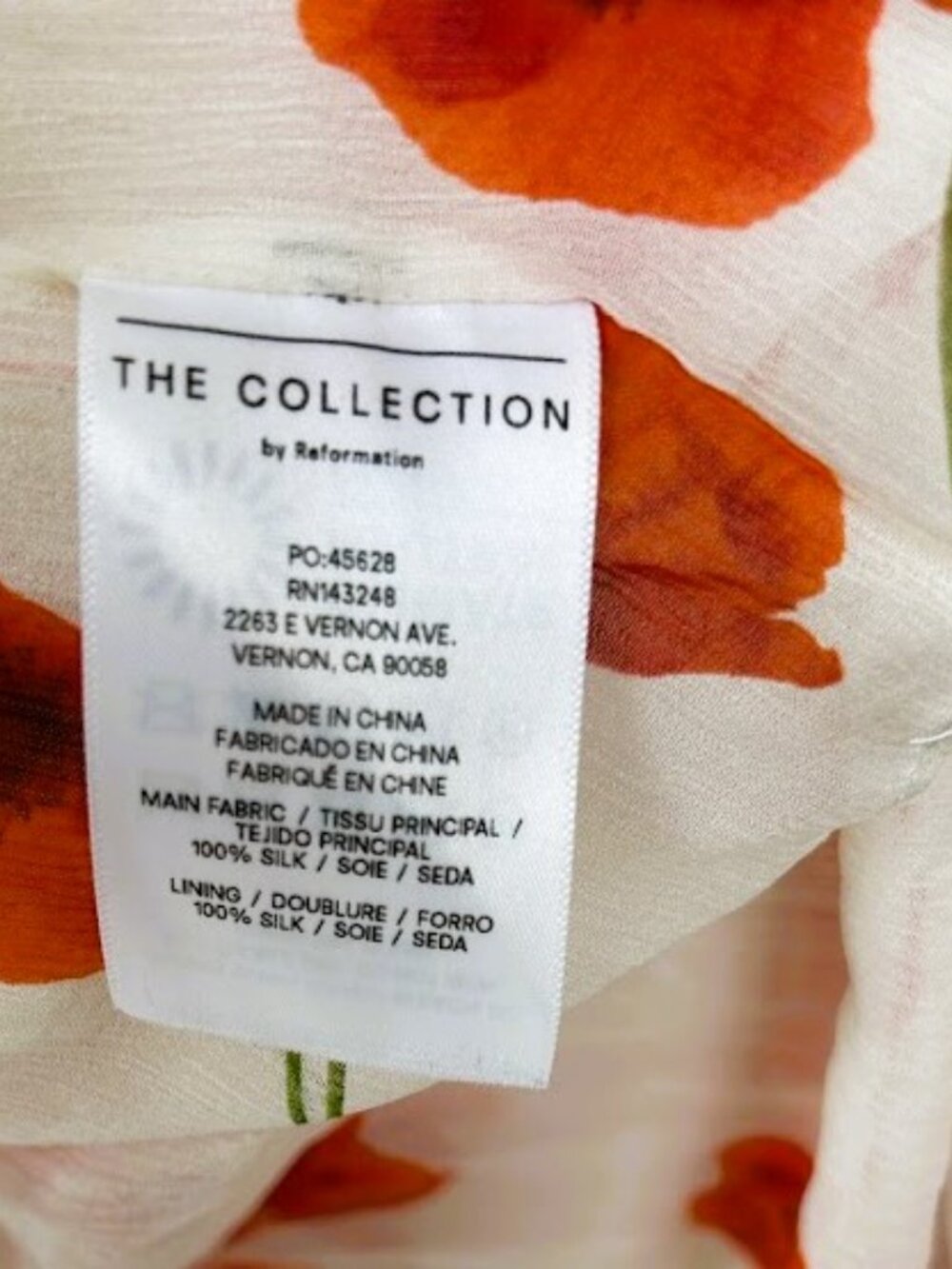 NWT Reformation The Collection Silk Cambridge Dress in Doyle - Size M - Picture 11 of 12